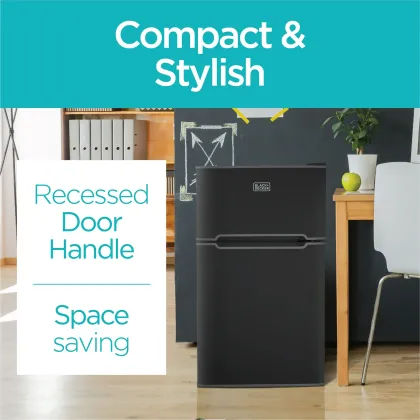 BLACK+DECKER BCRDK32B 3.1 Cu Ft Double Door Mini Refrigerator