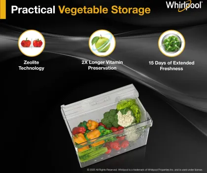 Whirlpool IF INV ELT DF355 Lunar Steel-Y 308 L 3 Star Double Door Refrigerator