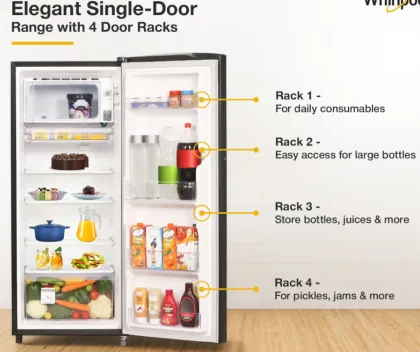 Whirlpool 230 IMPRO PRM INV Alpha Steel-Y 207 L 5 Star Single Door Refrigerator