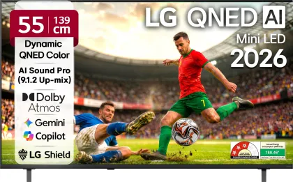 LG evo AI QNED65 55 inch Ultra HD 4K Smart Mini LED TV (55QNED65BLA)