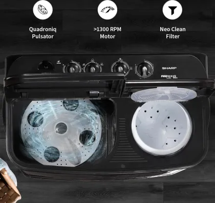 Sharp Purewave Ultra ES-SD80NB-HS 8 Kg Semi Automatic Washing Machine