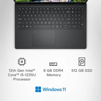 Dell Inspiron 3520 i3520-5117BLK-PUS Laptop (12th Gen Core i5/ 8GB/ 512GB SSD/ Win 11)