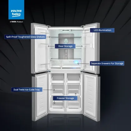 Voltas Beko R4D472/FPV3N0RXID 472 L Side by Side Refrigerator