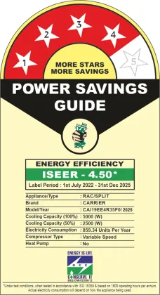 Carrier CAI19EE4R35F0 1.5 Ton 4 Star 2025 Inverter Split AC
