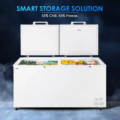 Haier HFC-385CM5 350 L 5 Star Double Door Deep Freezer