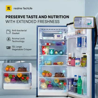 Realme TechLife 180BD5RM25-BB 180 L 5 Star Single Door Refrigerator