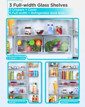 BLACK+DECKER BRF1600GIMW 16 Cu Ft French Door Refrigerator