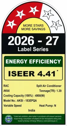 Akai AKSI-183EPQA 1.5 Ton 3 Star 2026 Inverter Split AC