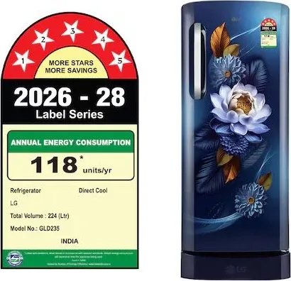 LG GLD2356ZABW 224 L 5 Star Single Door Refrigerator