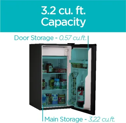 BLACK+DECKER BCRK32B 3.2 Cu Ft Single Door Mini Refrigerator