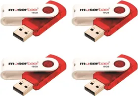 Moserbaer Swivel 16GB Pen Drive (Pack of 4)