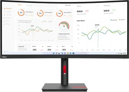 Lenovo ThinkVision T34w-30 34 inch WQHD Ultrawide Curved Monitor