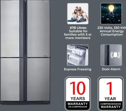 Sharp SJEP70FSLEC 678 L French Door Refrigerator