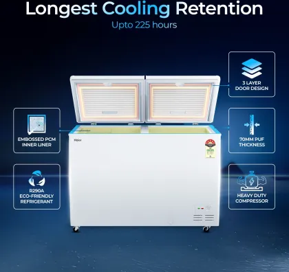 Haier HFC-410DPW5 383 L Double Door Deep Freezer