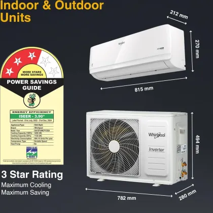 Whirlpool SAI12P34MCP1 1 Ton 3 Star 2024 Inverter Split AC