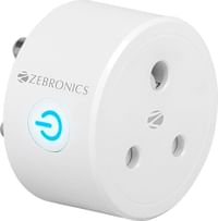 Zebronics ZEB-SP110, Smart Wi-Fi Plug Compatible with Google Assistant & Alexa, Supports Upto 10A and Comes with a Dedicated APP That Features Scheduled Control