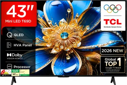TCL T69D 43 inch Ultra HD 4K Smart QLED TV (43T69D)