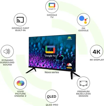 Earthonic NOVA 55 inch Ultra HD 4K Smart QLED TV (NAE55UH4KQ719S)
