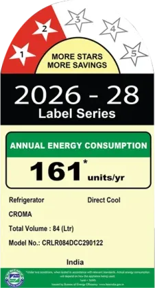 Croma CRLR084DCC290122 84 L 2 Star Single Door Mini Refrigerator