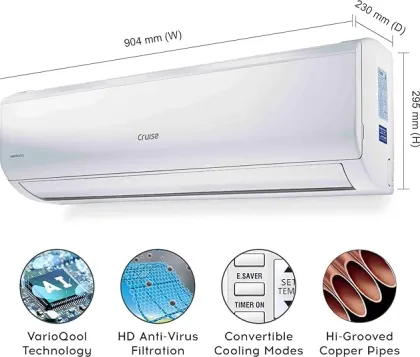 Cruise CWCVBK-VQ3D185 1.5 Ton 5 Star 2024 Inverter Split AC