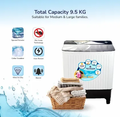 Techcon T9541 FGG 9.5 Kg Semi Automatic Washing Machine - image 4