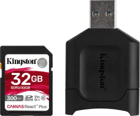 Kingston Canvas React Plus 32GB USB 3.2 Class 10 Memory Card