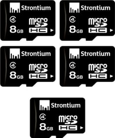 Strontium Pack Of 5 - Strontium 8 Gb Micro Sdhc Memory Card Class 4