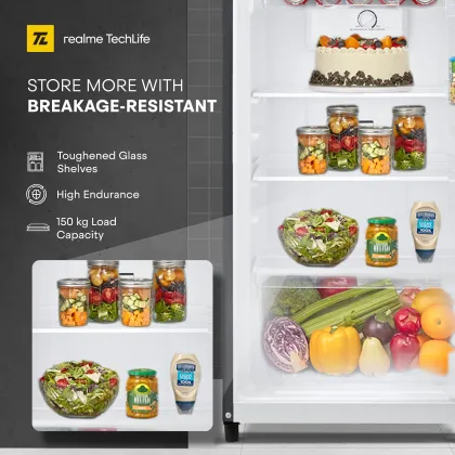 Realme TechLife 233MF2RM24NC 233 L 2 Star Double Door Refrigerator