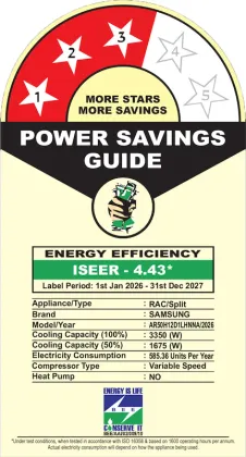 Samsung Bespoke AR50H12D1LH 1 Ton 3 Star 2026 Inverter Split AC