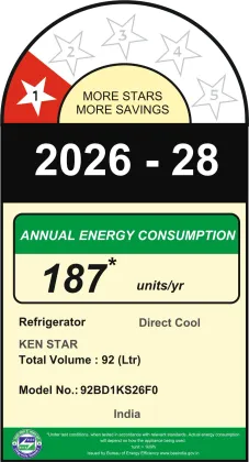 Kenstar 92BD1KS26F0.SG 92 L 1 Star Single Door Mini Refrigerator