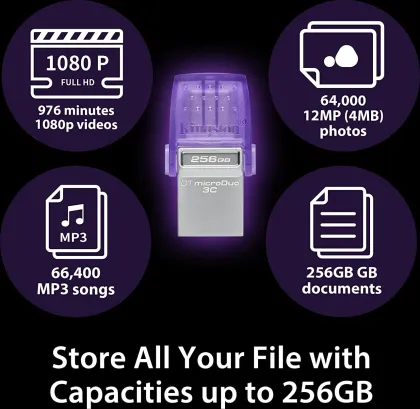 Kingston DataTraveler MicroDuo 3C 128GB USB 3.2 Gen 1 Flash Drive - image 5