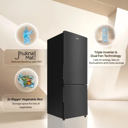 Haier HEB-242EGBA-P 237 L 2 Star Double Door Refrigerator