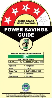 Lloyd GLDF244SOWB2LC 216 L 4 Star Single Door Refrigerator