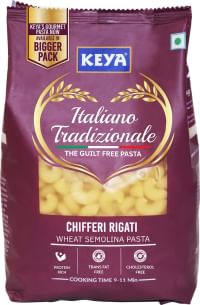 Keya 100% Durum Wheat Chifferi Rigati Pasta, Elbow, 1kg