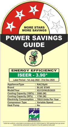 Blue Star IG312VNUS 1 Ton 3 Star Inverter Split AC
