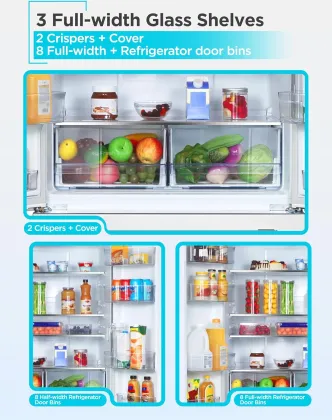 BLACK+DECKER BRF1800GIMW 18 Cu Ft French Door Refrigerator