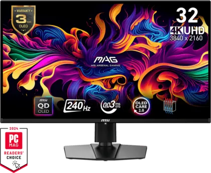 MSI MAG 321UPX QD-OLED 32 inch Ultra HD 4K Gaming Monitor