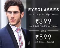 Eyeglasses with prescription starts at Rs. 399