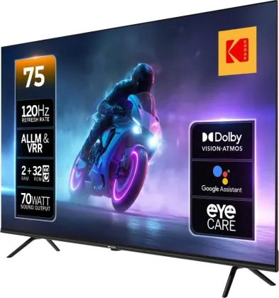 Kodak MotionX 75 inch Ultra HD 4K Smart QLED TV (75MX0019)