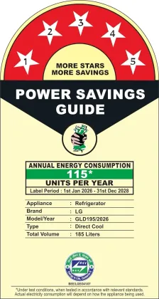 LG GLD1956ZAPB 185 L 5 Star Single Door Refrigerator