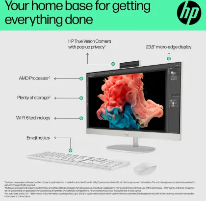 HP 24-cr0014in All in One PC (AMD Ryzen 3 7320U/ 8 GB RAM/ 512 GB SSD/ Win 11) - image 3