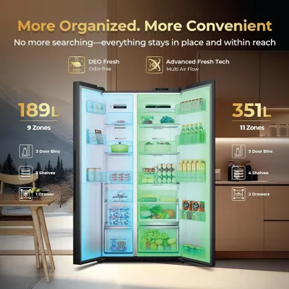 Haier HRS-615LB 540 L 3 Star Side by Side Refrigerator