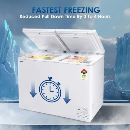 Haier HFC-400DM5 383 L 5 Star Double Door Deep Freezer