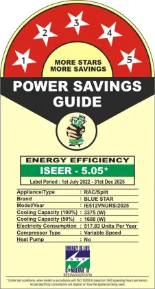 Blue Star IE512VNURS 1 Ton 5 Star 2025 Inverter Split AC