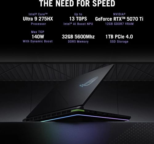 Asus ROG Strix G16 G615LR-S5190WS Gaming Laptop (Intel Core Ultra 9 275HX / 32GB/ 1TB SSD/ Win11/ 12GB RTX 5070Ti Graph)
