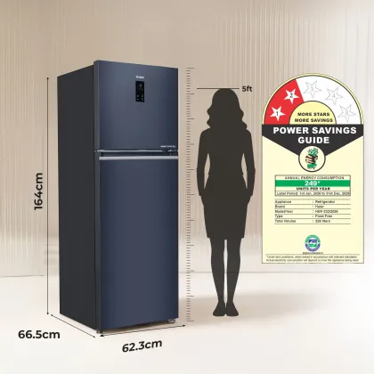 Haier HEF-332GBLA-P 328 L 2 Star Double Door Refrigerator