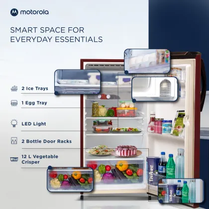 Motorola 180BD5MR25-R 180 L 5 Star Double Door Refrigerator