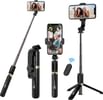 WeCool S3 Selfie Stick with Detachable Wireless Remote, 3 in 1 Function Sturdy Tripod Stand and Mobile Stand Bluetooth Selfie Stick