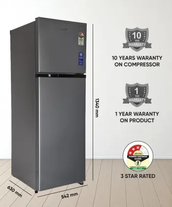 Lloyd GLFF293AMSC1PC 260 L 3 Star Double Door Refrigerator