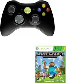 Microsoft Wireless Controller with Minecraft Game (with Downloadable Code - Non Physical) Gamepad (For Xbox-360)